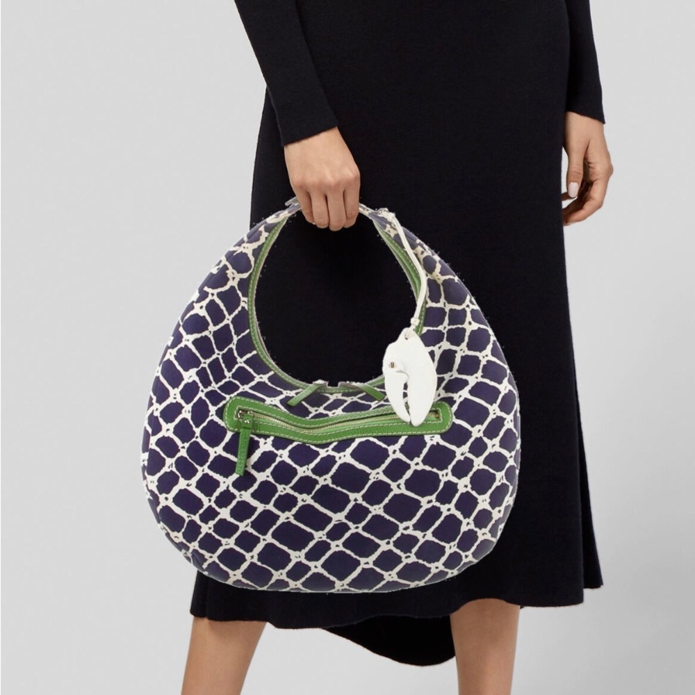 Kate Spade Canvas w/Leather trim Lobster Hobo Bag